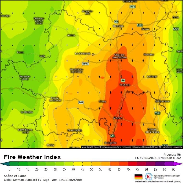 Risque d'incendies en hausse cet après-midi sur l'Est du département 