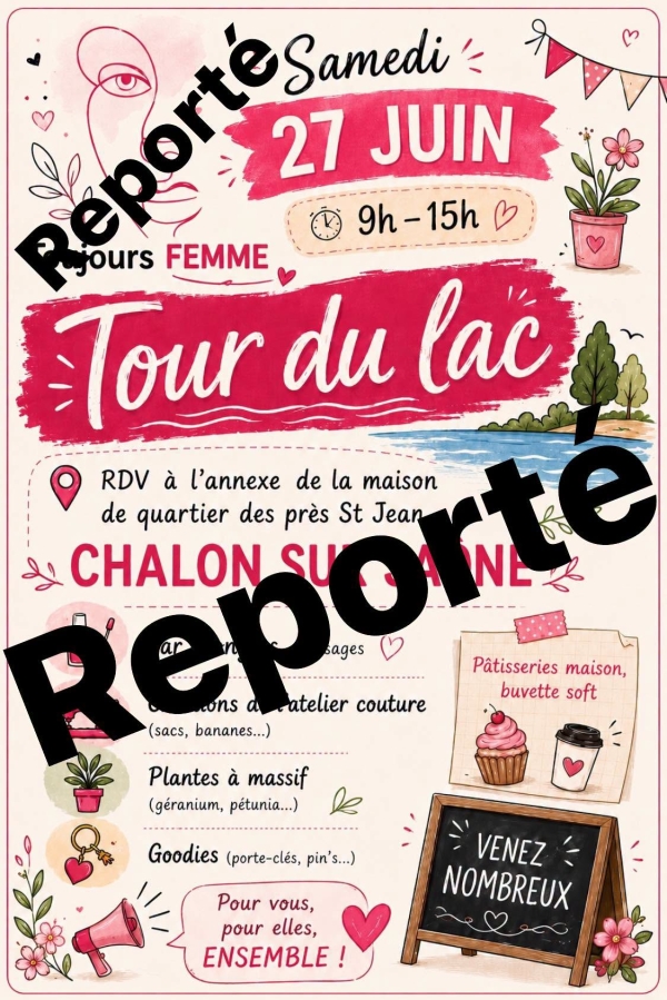Le Tour du Lac de l'association Toujours Femme reporté 