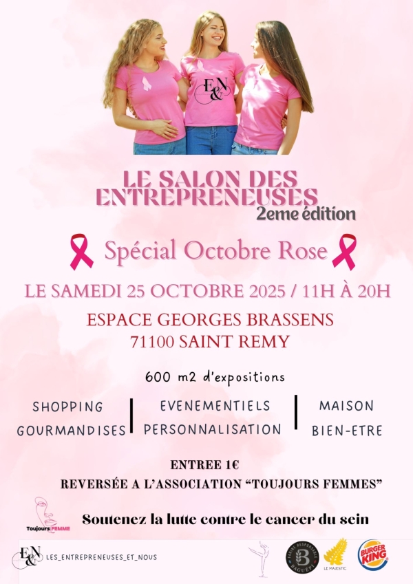 OCTOBRE ROSE - Le Salon des Entrepreneuses & Nous vous donne rendez-vous samedi 25 octobre à Saint-Rémy