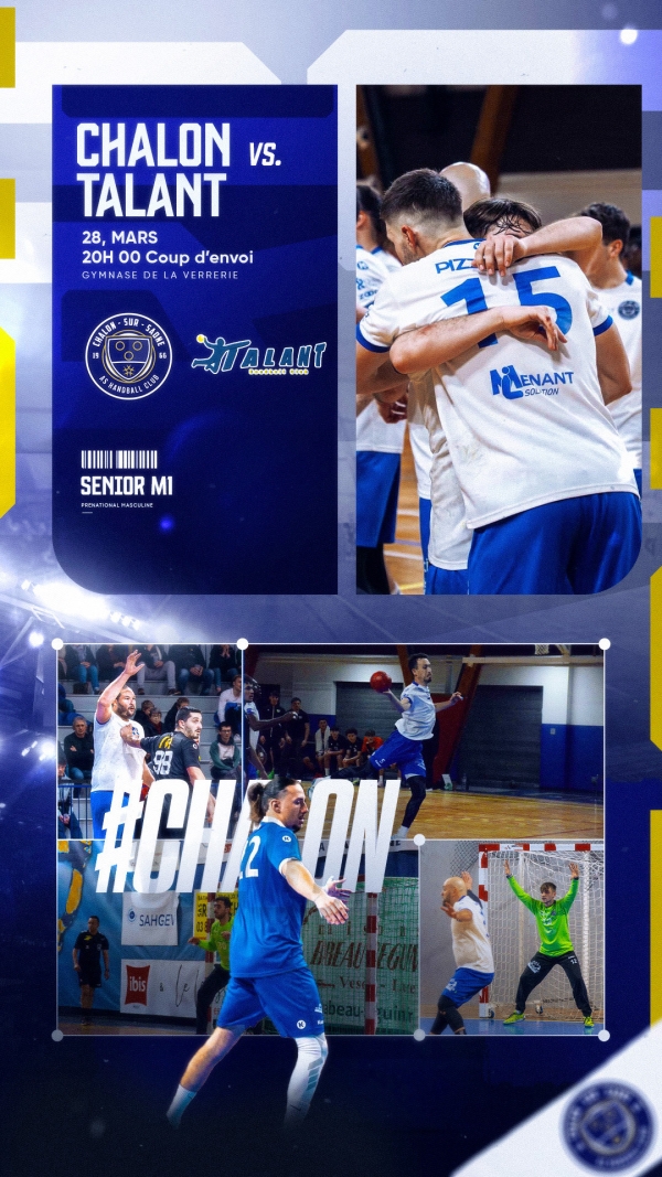 HANDBALL CLUB CHALON - La Verrerie reçoit Talant ce samedi à 20h