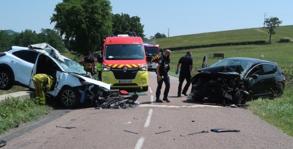 Cinq blessés dans un choc frontal route de Marmagne au Breuil 
