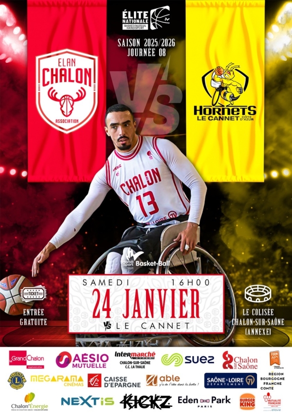 BASKET FAUTEUIL - Championnat de France Elite - Après sa défaite contre Hyères, Chalon reçoit Le Cannet 