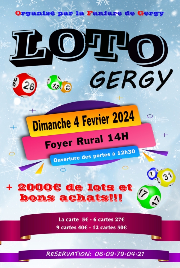 Loto de la fanfare de Gergy le 4 février 