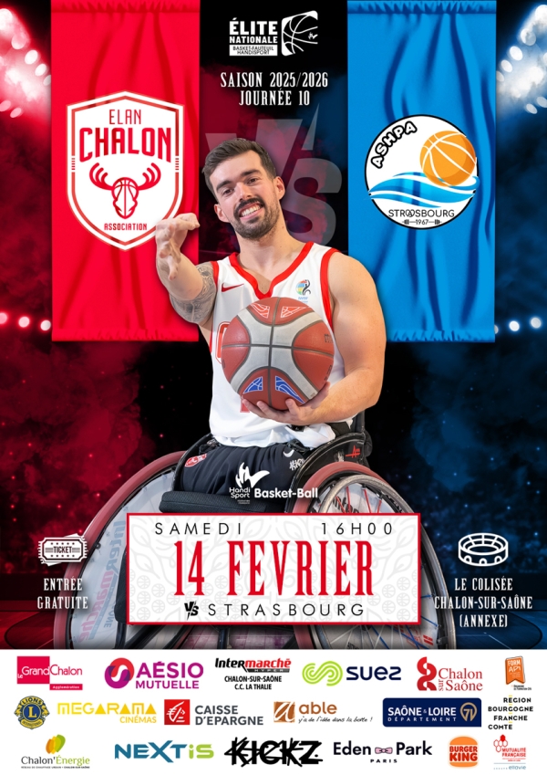 BASKET FAUTEUIL ELITE - Chalon reçoit samedi Strasbourg.. avec l'idée de tourner le dos à une mauvaise série 
