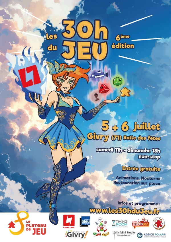 La 6e Edition des 30h du jeu revient à Givry les 5 et 6 juillet
