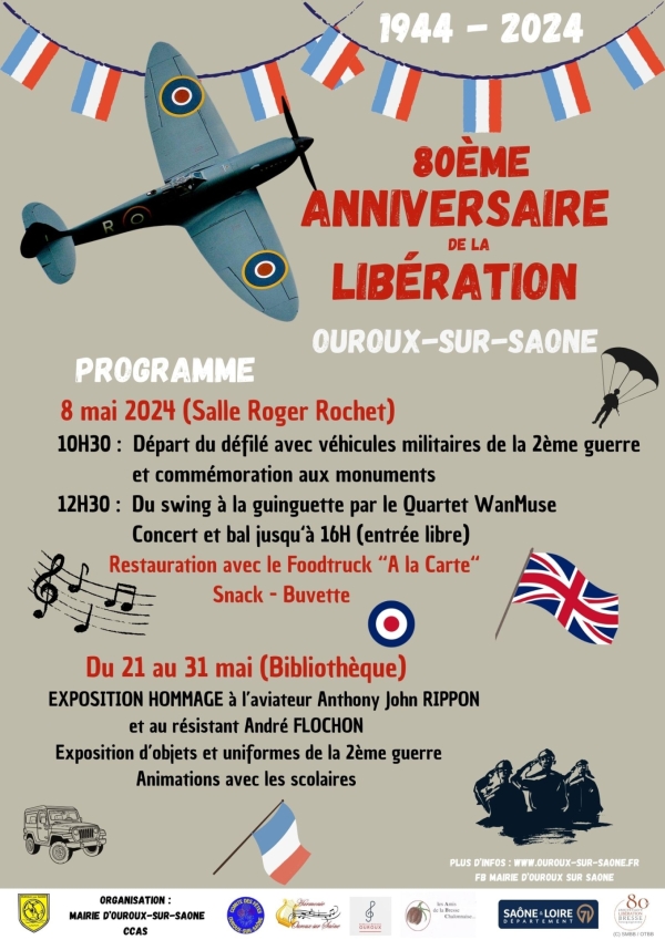 80e anniversaire de la Libération - Ouroux sur Saône vous donne rendez-vous 