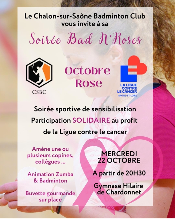 OCTOBRE ROSE - La Soirée Bad N' Roses, soirée charitative 100% féminine, annoncée 
