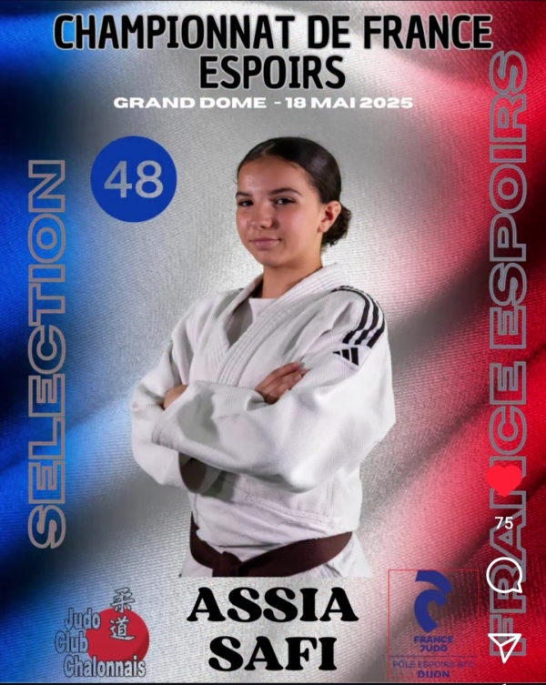 JUDO CLUB CHALONNAIS La belle 5ème place d’Assia SAFI au championnat de France Espoirs !