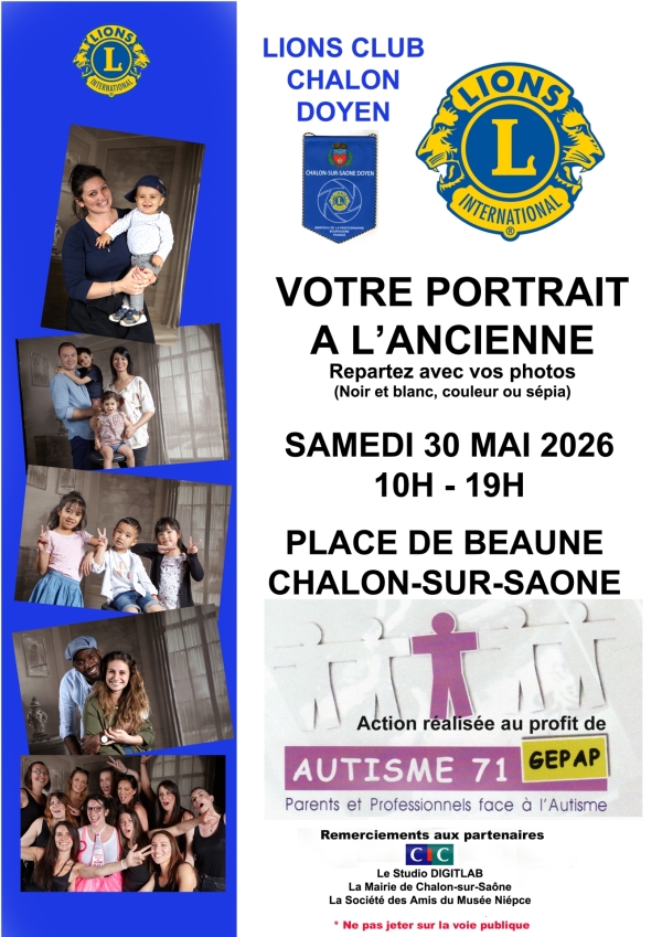 L'opération "votre portrait à l'ancienne" revient le samedi 30 mai Place de Beaune à Chalon 
