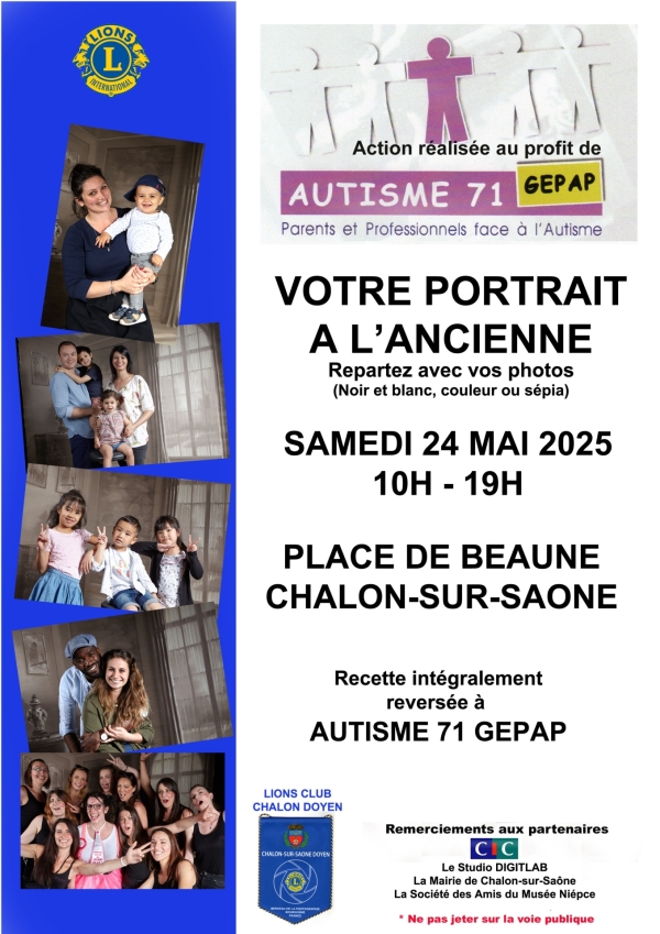 Le Lions Club Chalon Doyen vous attend Place de Beaune pour la traditionnelle opération "photos à l'ancienne"