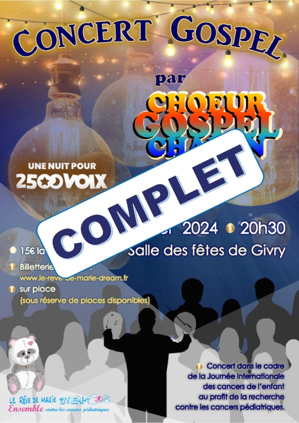 Le Choeur Gospel Chalon en concert exceptionnel à Givry pour 2500 Voix affiche complet 