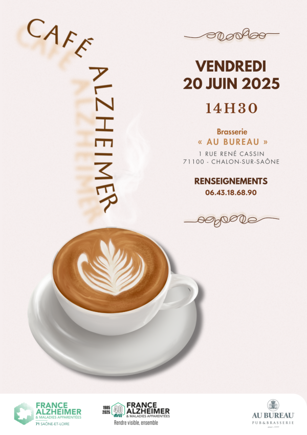 Le prochain Café Alzheimer annoncé ce vendredi à la Brasserie Au Bureau