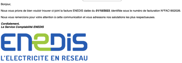 Attention aux fausses factures Enedis