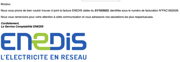 Attention aux fausses factures Enedis 