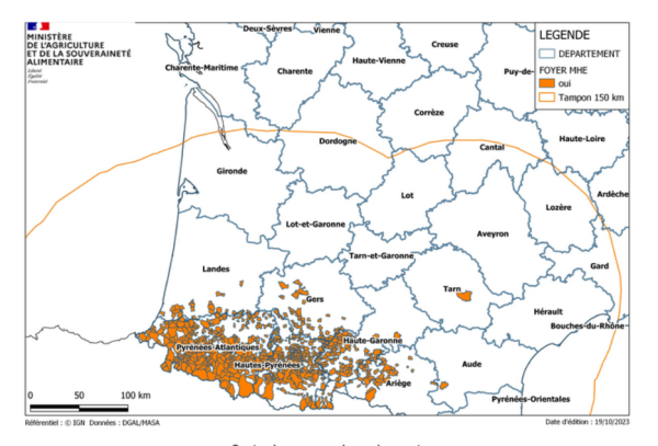 MHE - Maladie hémorragique épizootique - Levée des mesures de restriction de mouvement liées aux 2 foyers Suisse infirmés