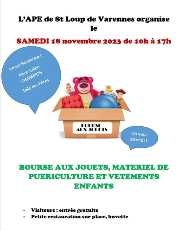 Les parents d'élèves de Saint-Loup de Varennes organisent une bourse aux jouets 