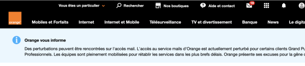 Orange - L'accès aux boites mails toujours très compliqué ce mercredi matin 
