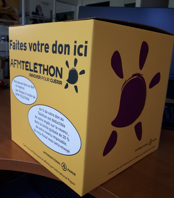 TELETHON - Les urnes de collecte  confectionnées à Chalon sur Saône 