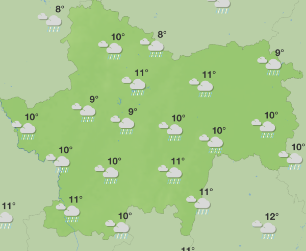 Net radoucissement en Saône et Loire mais c'est le retour de la pluie 