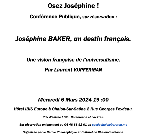 Conférence publique autour de Joséphine Baker à Chalon 