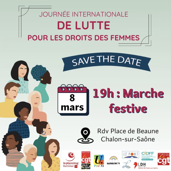 Le 8 mars, le Planning Familial de Chalon vous donne rendez-vous 