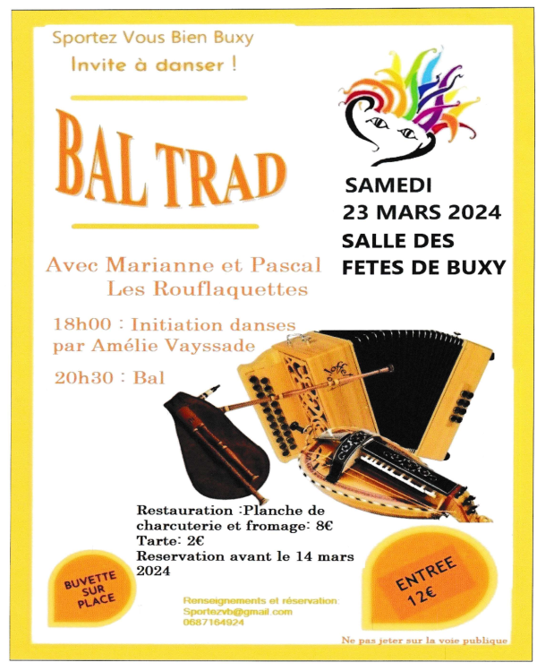 Bal Trad à Buxy avec les Rouflaquettes le 23 mars 