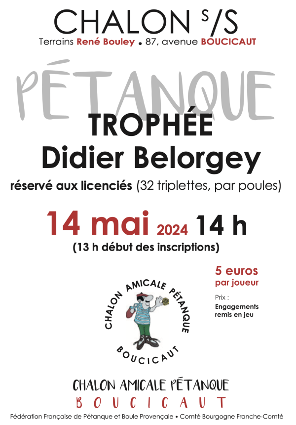 Chalon Amicale Pétanque Boucicaut 1er tour de la Coupe de France face à Crêches-sur-Saône,  lundi 1er avril, à Boucicaut