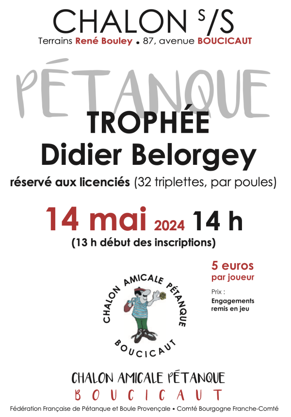 Chalon Amicale Pétanque Boucicaut 1er tour de la Coupe de France face à Crêches-sur-Saône, lundi 1er avril, à Boucicaut