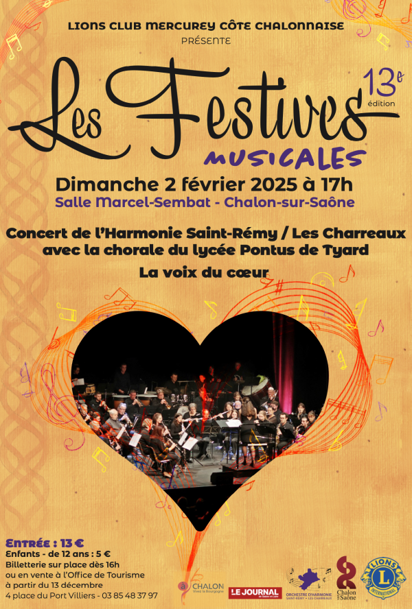 Les FESTIVES MUSICALES annoncées le dimanche 2 février