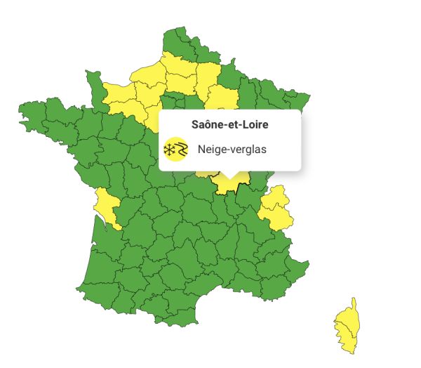 La vigilance jaune verglas maintenue mardi matin en Saône et Loire et en Côte d'Or