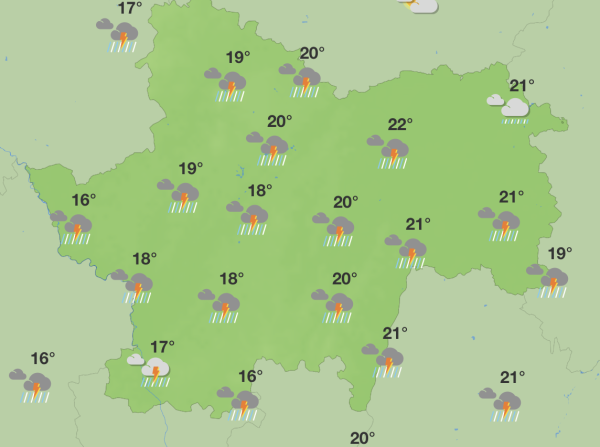 Une dégradation orageuse attendue ce dimanche soir sur la Saône et Loire