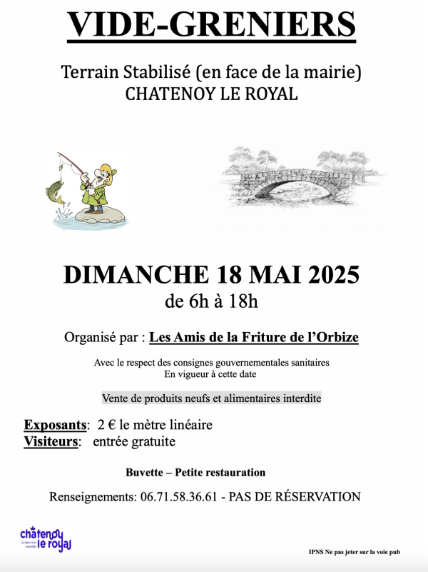 Vide-greniers ce dimanche à Châtenoy le Royal