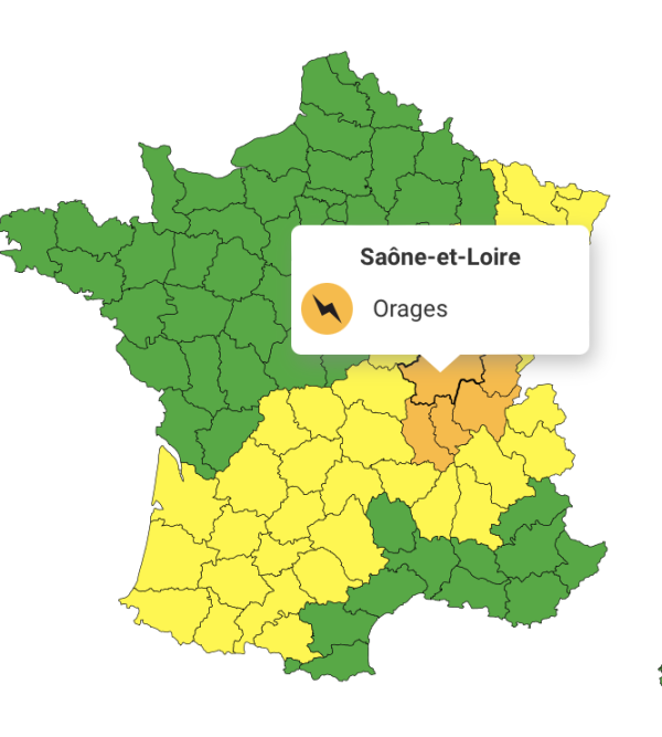 Nouvelle vigilance orange aux orages en Saône et Loire