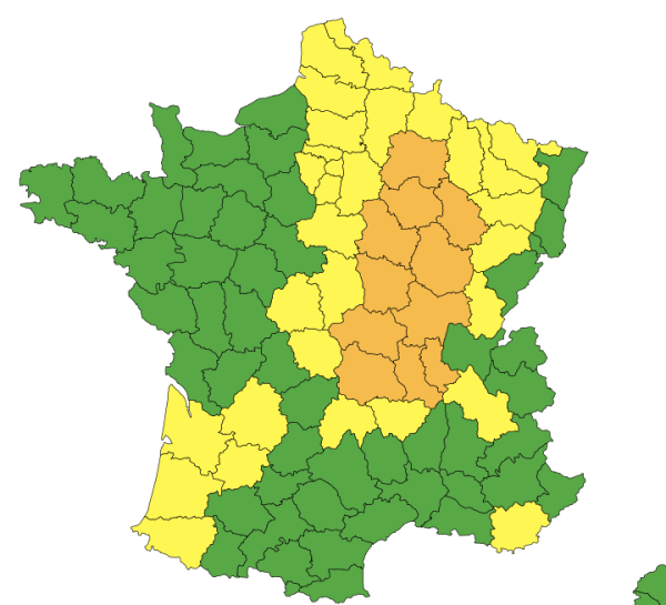 Vigilance orange aux orages activée ce samedi en Saône et Loire