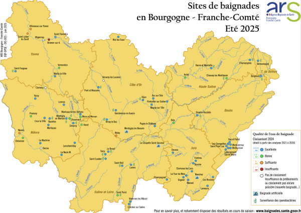 Quelle est la qualité des eaux de baignade en Bourgogne-Franche Comté ?