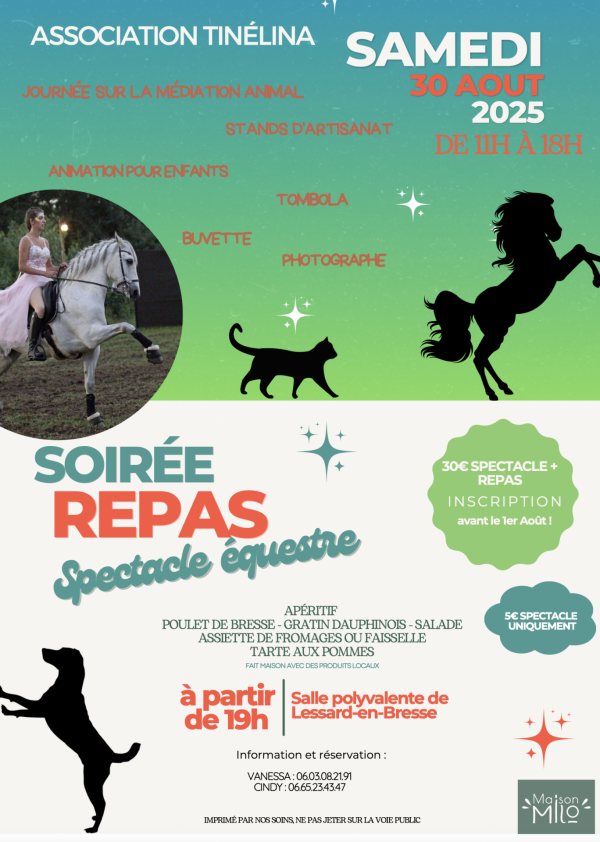Une soirée spectacle équestre au profit de l'association Tinélina