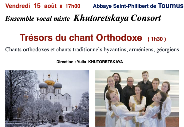 Chants orthodoxes et chants traditionnels byzantins, arméniens, géorgiens ce vendredi à Tournus 