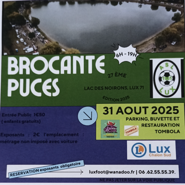 La brocante de Lux programmée ce 31 août est annulée 