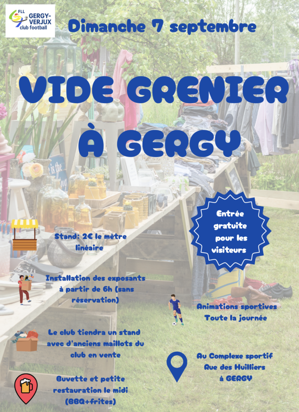 Vide-grenier à Gergy le 7 septembre 