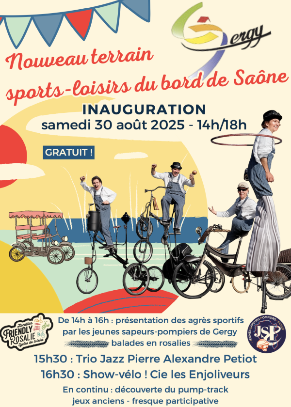 Rendez-vous à Gergy le 30 août pour l'inauguration du nouveau terrain sports-loisirs du bord de Saône 