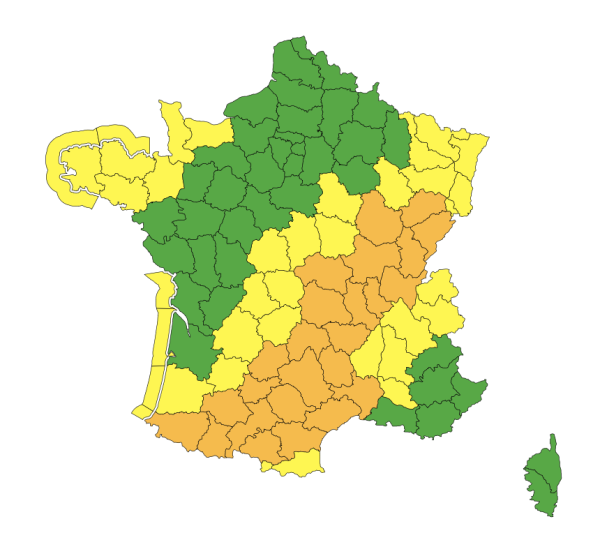 Saône-et-Loire, Côte d'Or, Jura, Haute-Saône et Doubs en vigilance orange ce mercredi... la prudence est de mise 