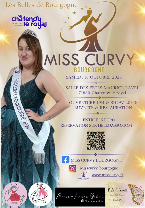 Miss Curvy Bourgogne - Il est temps de réserver vos places pour le samedi 18 octobre à Châtenoy-le-Royal 