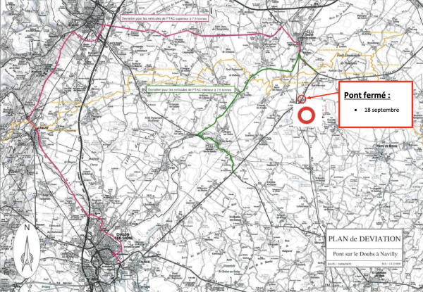 RD 673 - Pont de Navilly - des perturbations attendues semaine prochaine 