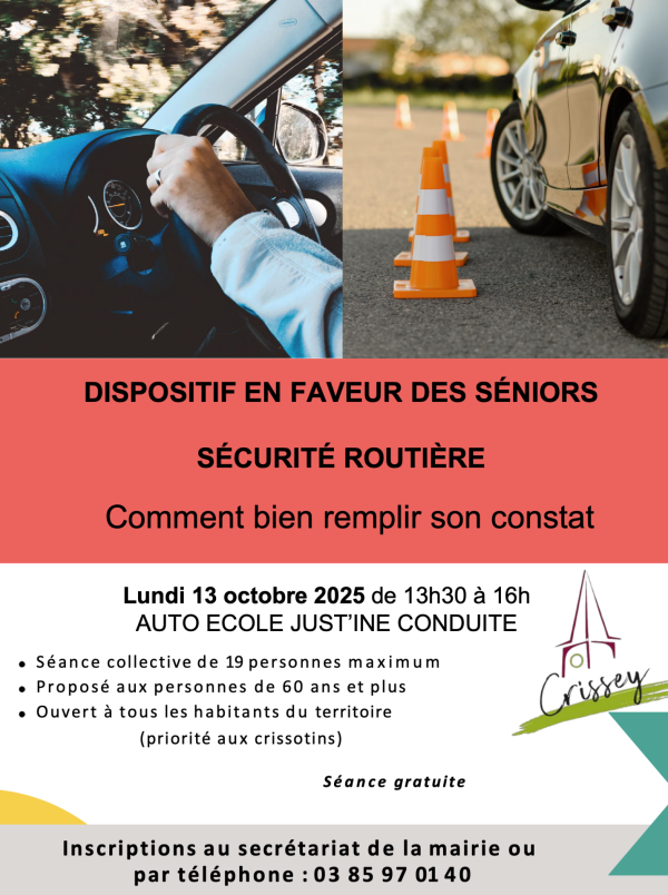 Comment bien remplir son constat  ? Une opération organisée en faveurs des seniors de Crissey 