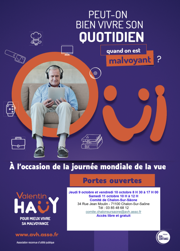 Journée mondiale de la vue : Portes ouvertes au Comité Valentin Haüy de Chalon sur Saône