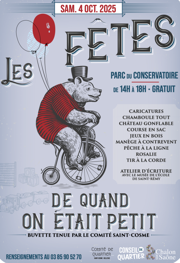 Le samedi 4 octobre, le Parc du Conservatoire à Chalon sera à la fête 