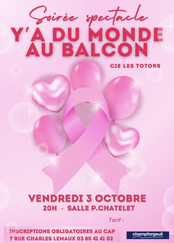 OCTOBRE ROSE - Soirée spectacle à Champforgeuil le vendredi 3 octobre 