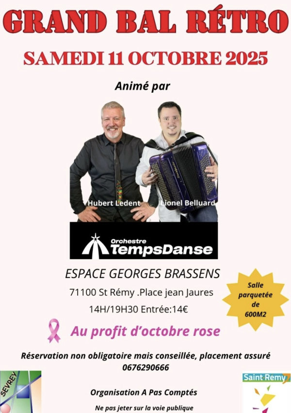 OCTOBRE ROSE - L’association A Pas Comptés organise un Grand bal rétro 