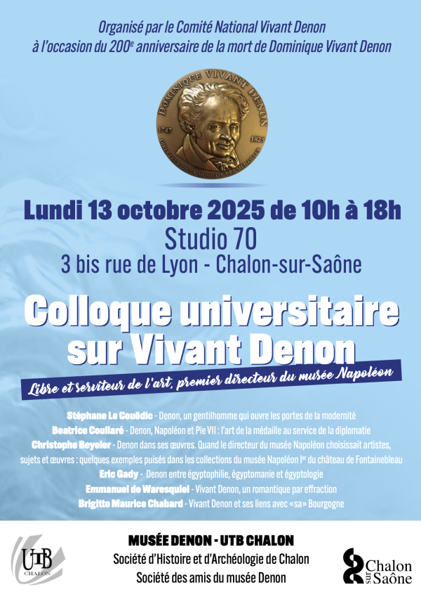 Un évènement culturel - Colloque universitaire sur Vivant Denon le lundi 13 octobre 