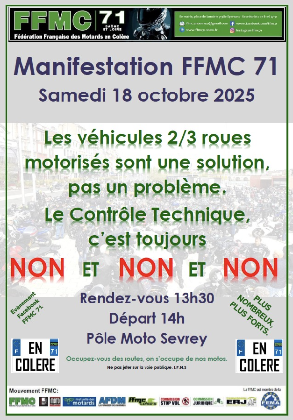 CONTROLE TECHNIQUE - Les motards en colère appellent à une nouvelle journée de mobilisation ce samedi 